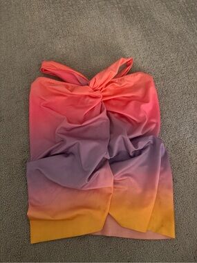 Baobab Collection Gradient Coral Pink Purple Yellow Swim Coverup